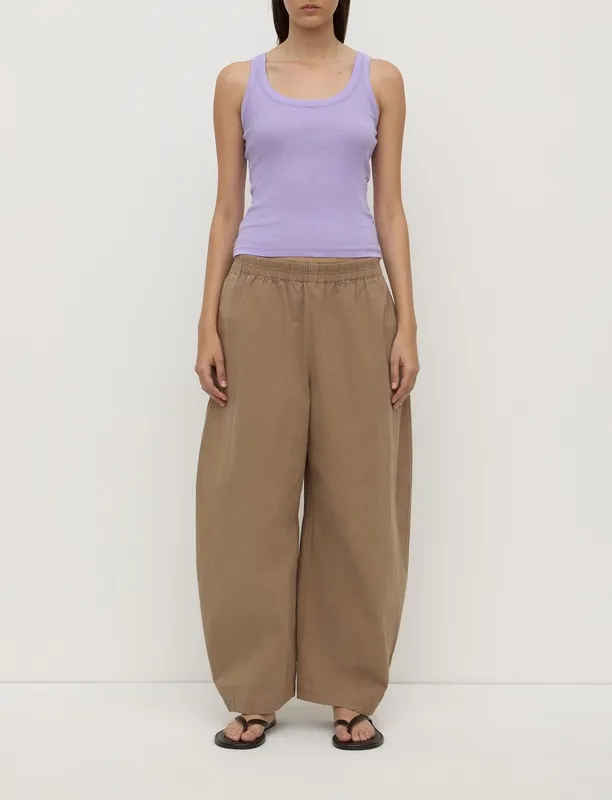 Mauve Ribbed Scoop-Neck Tank
