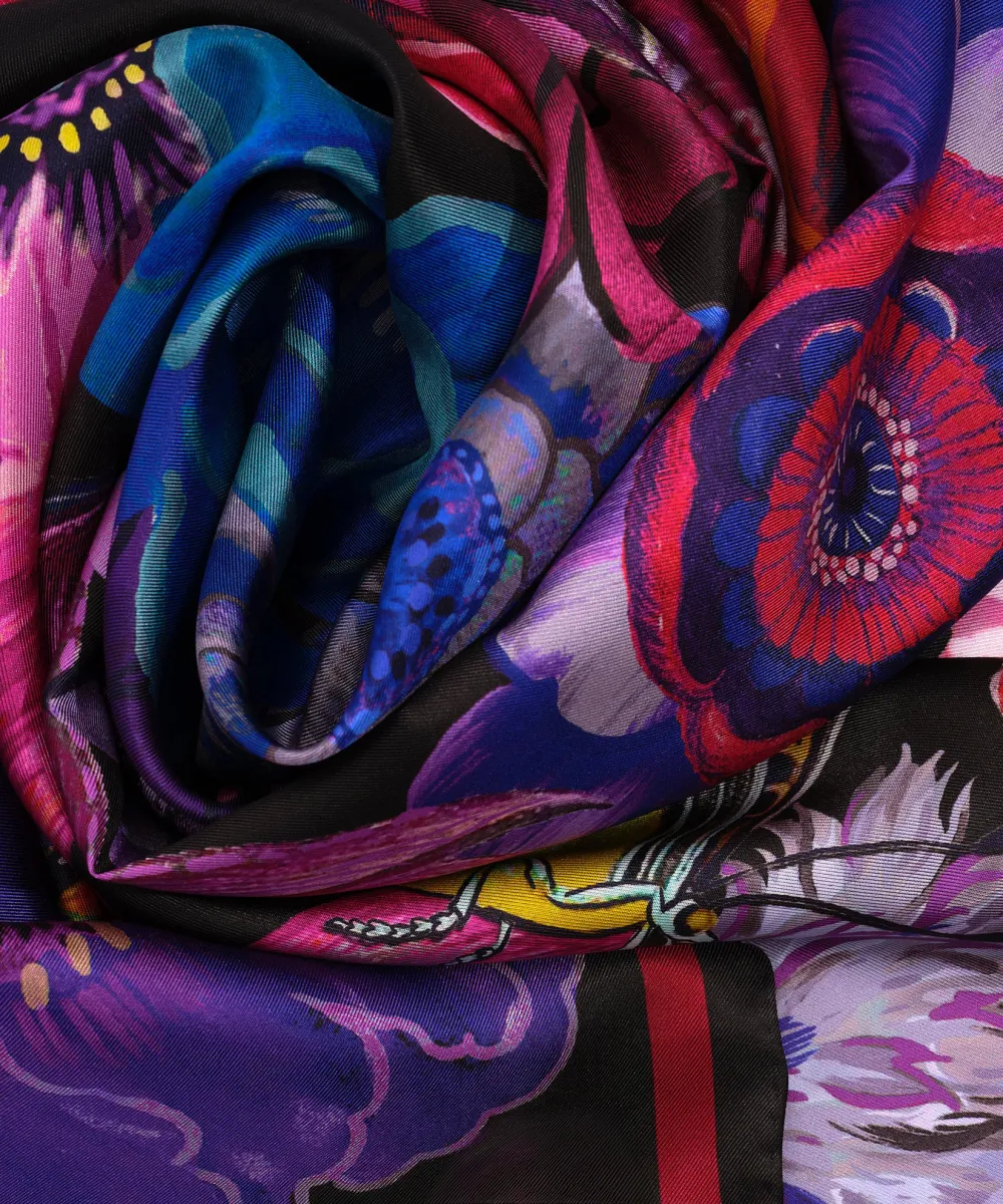 Magic Garden Art Graphic Silk Square Scarf