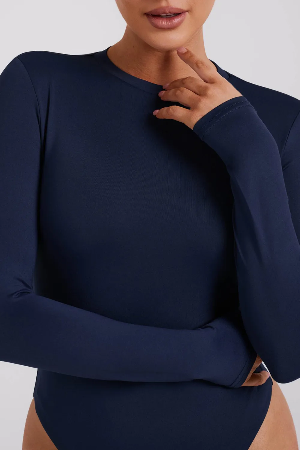 Casual Style Long Sleeve Crew Neck Bodysuit