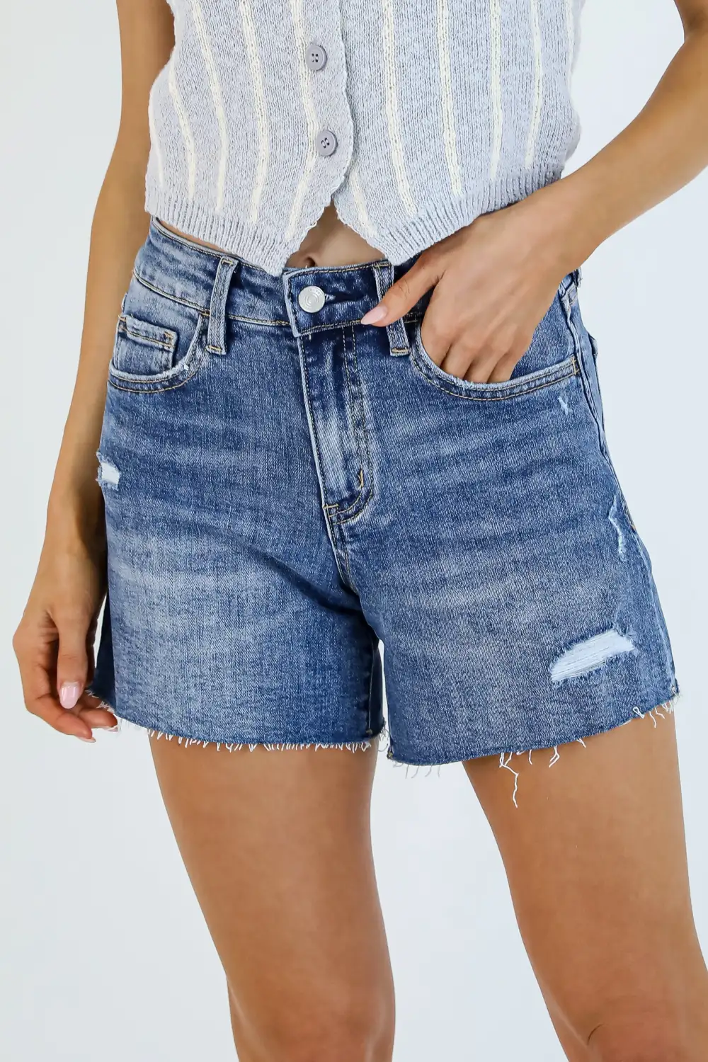 Resort High Rise Lace Pocketed Shorts