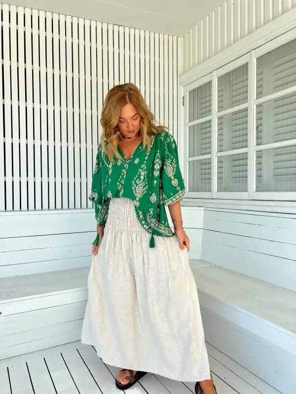 Cece Linen Skirt- Kiva