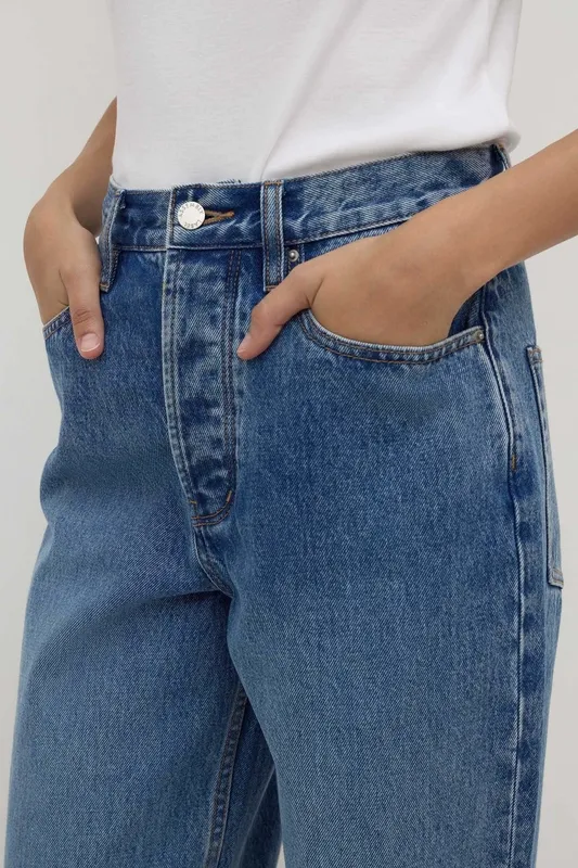 Classic Blue High-Rise Straight-Leg Jeans