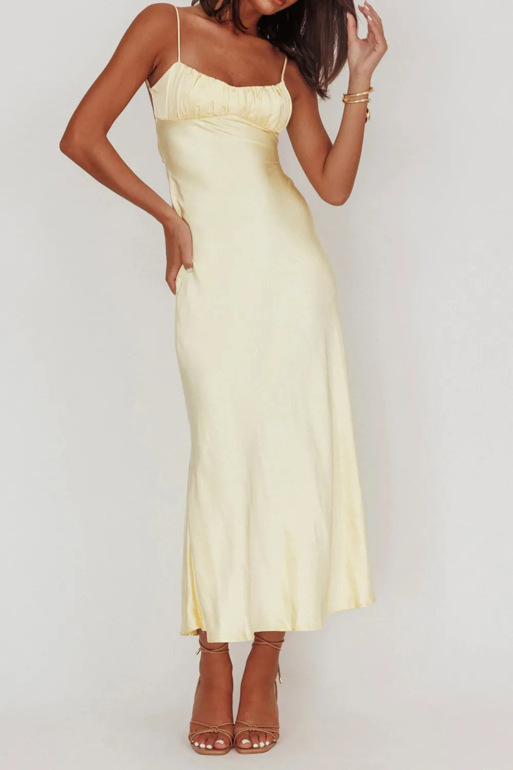 Elegant Satin Cutout Dress