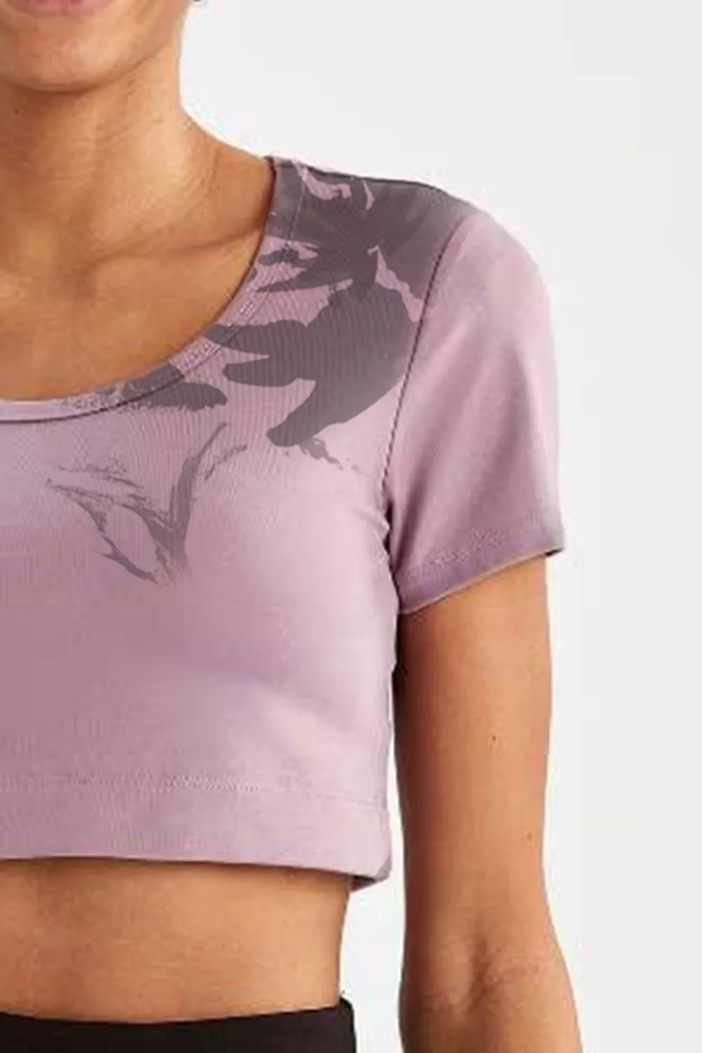 Crew Neck Short Sleeve Crop T-Shirt