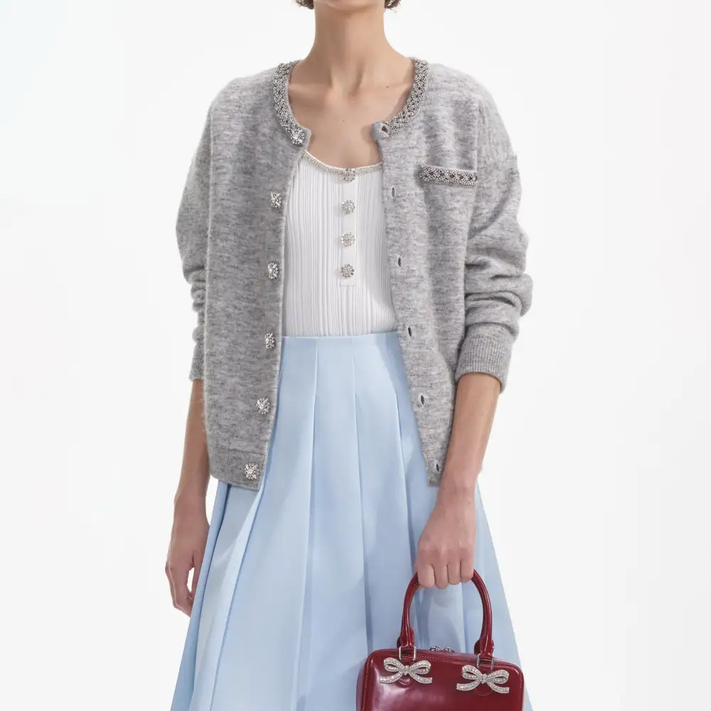 Grey Melange Cardigan