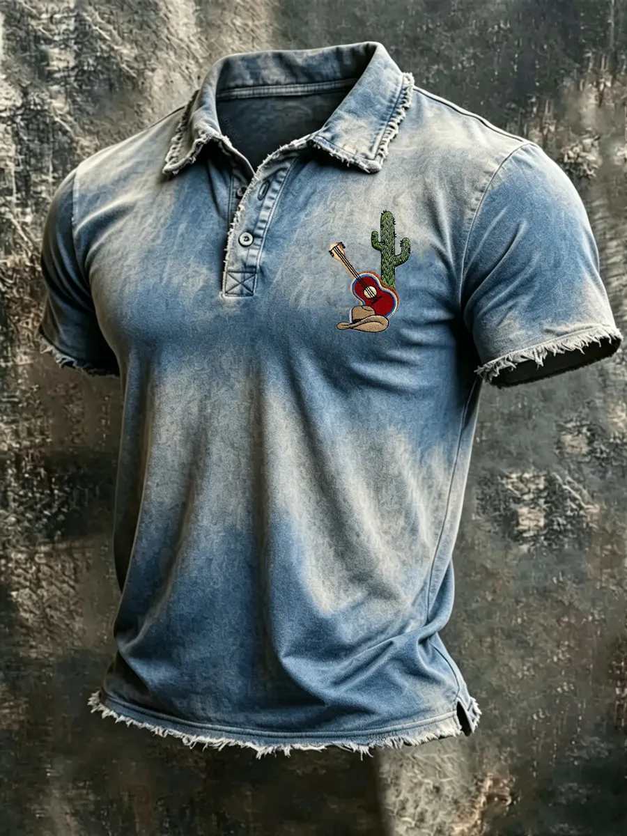 Men'S Casual Retro Western Printed Top