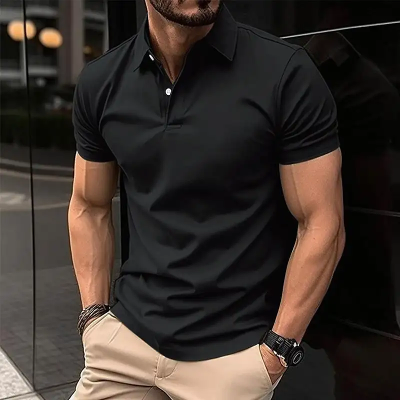 Layered Short Sleeve Collared Knit Shirt
