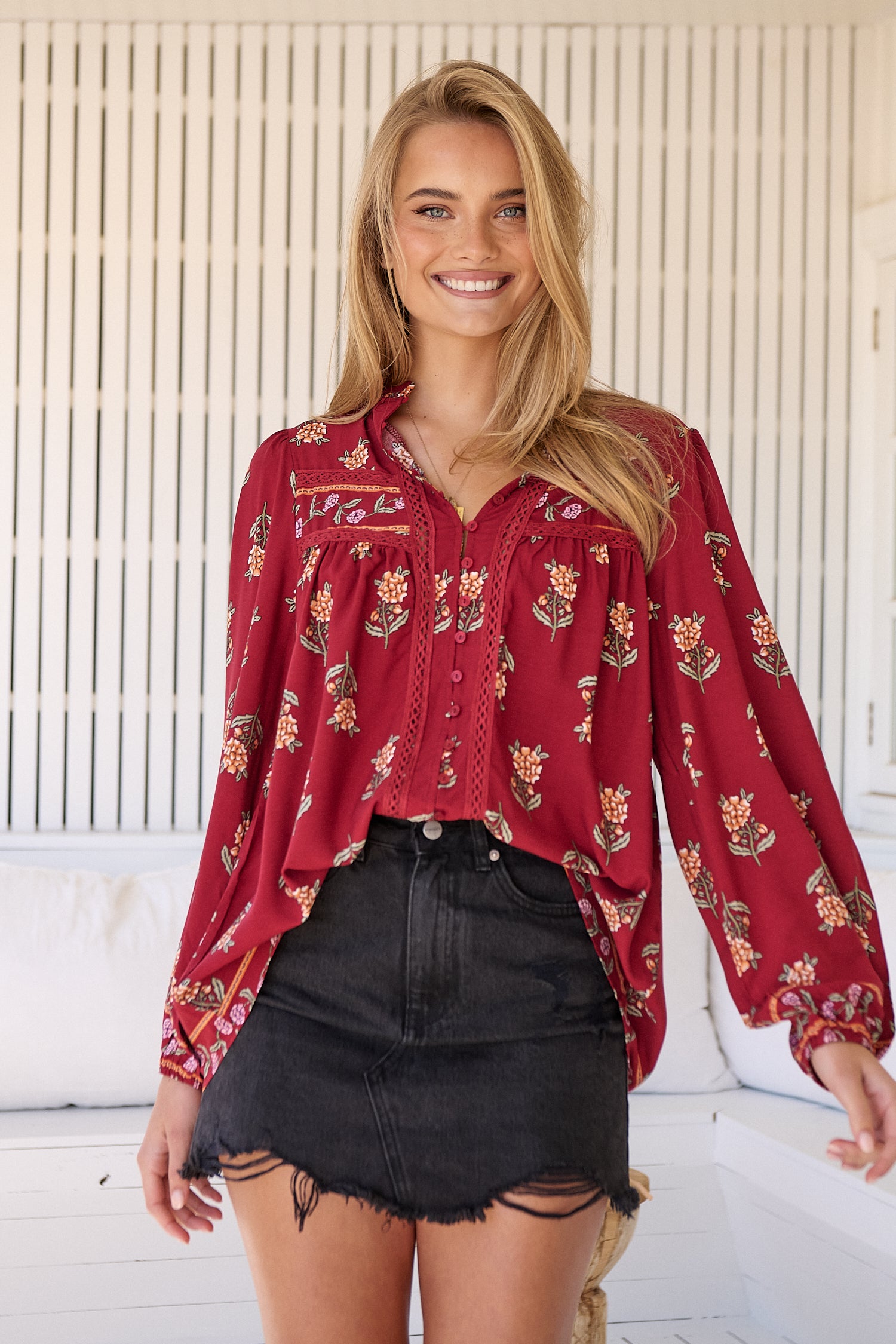 Bee Blouse -  Grenache