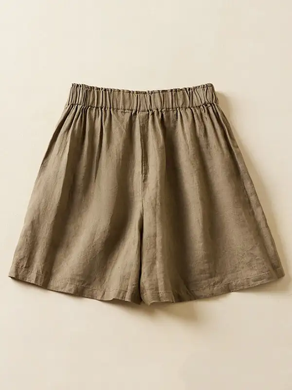 Losse Elasticiteit Effen Kleur Shorts Bodems