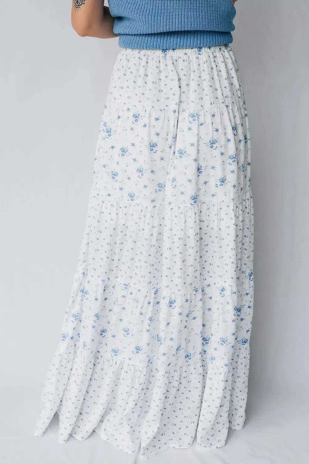 Floral High Waist Maxi Skirt