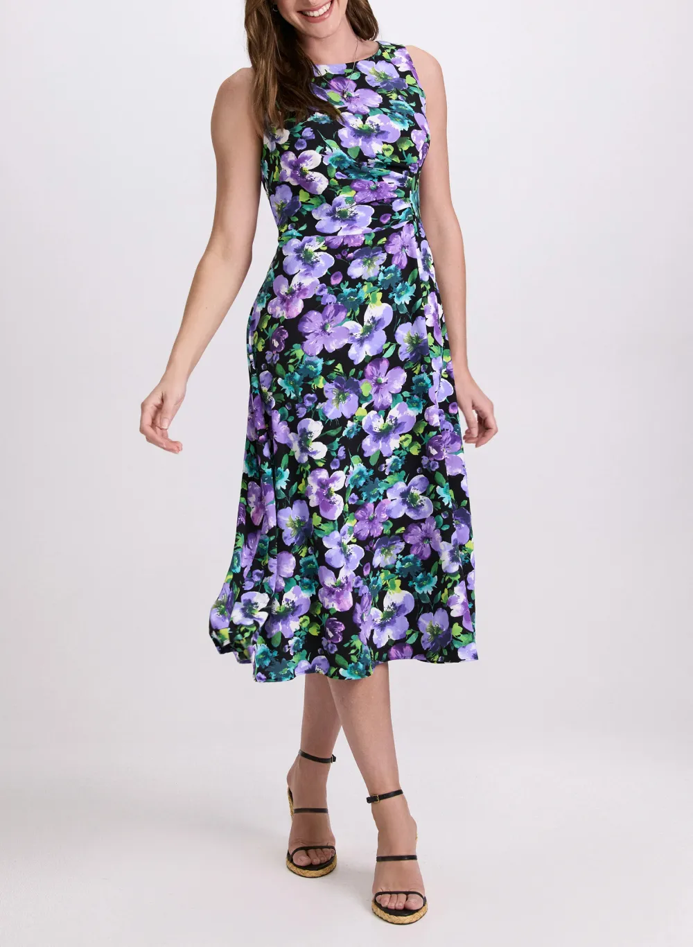 Floral Print Round Neck Dress