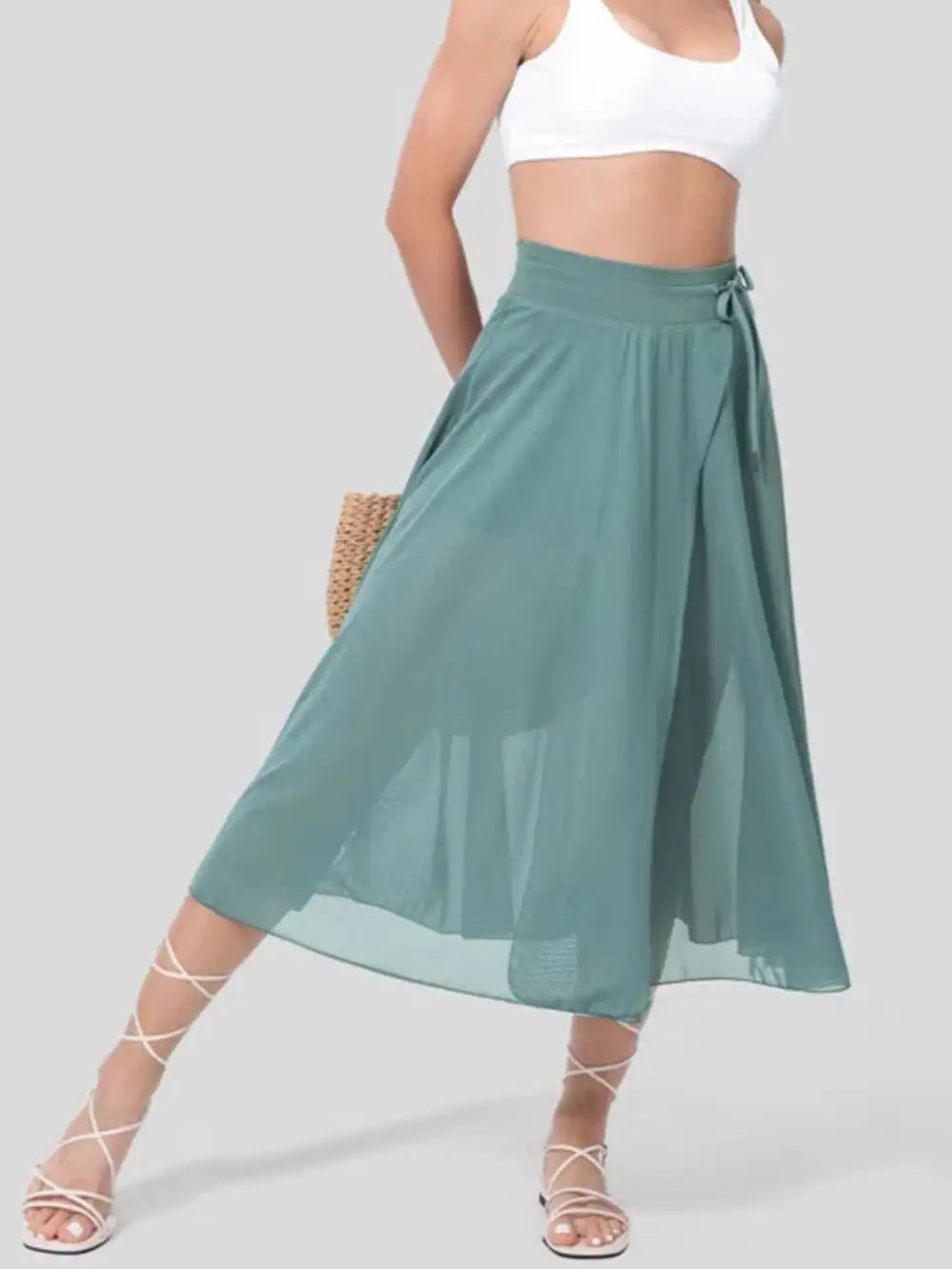 Subtle Drawstring Pocket Detail Skirt