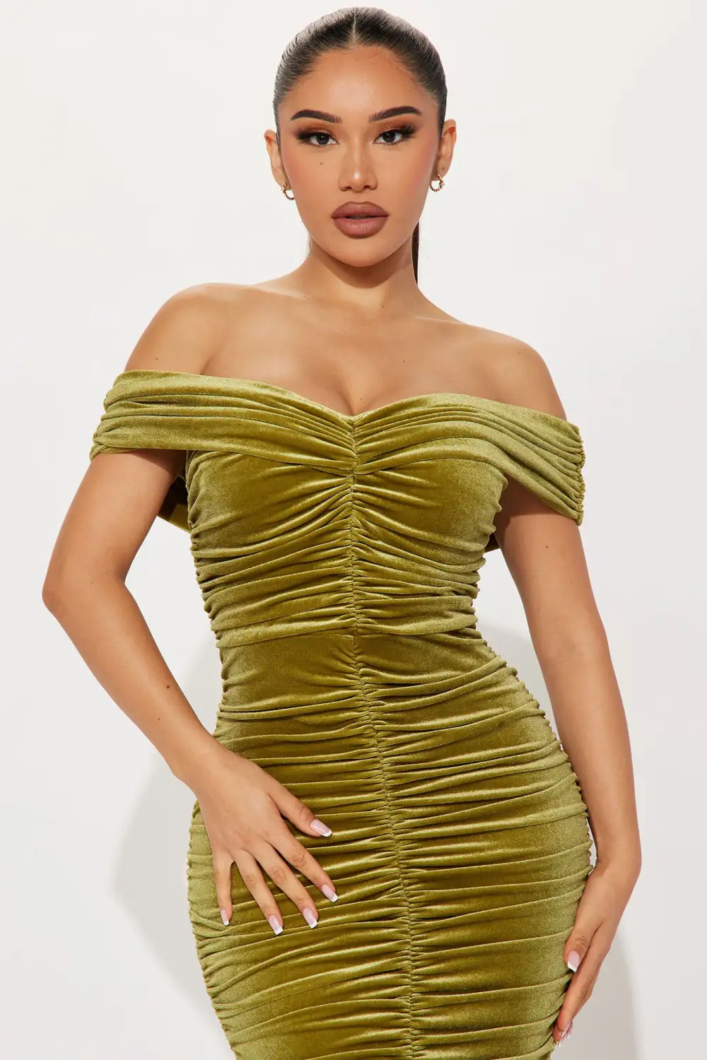 Karissa Velvet Maxi Dress - Chartreuse