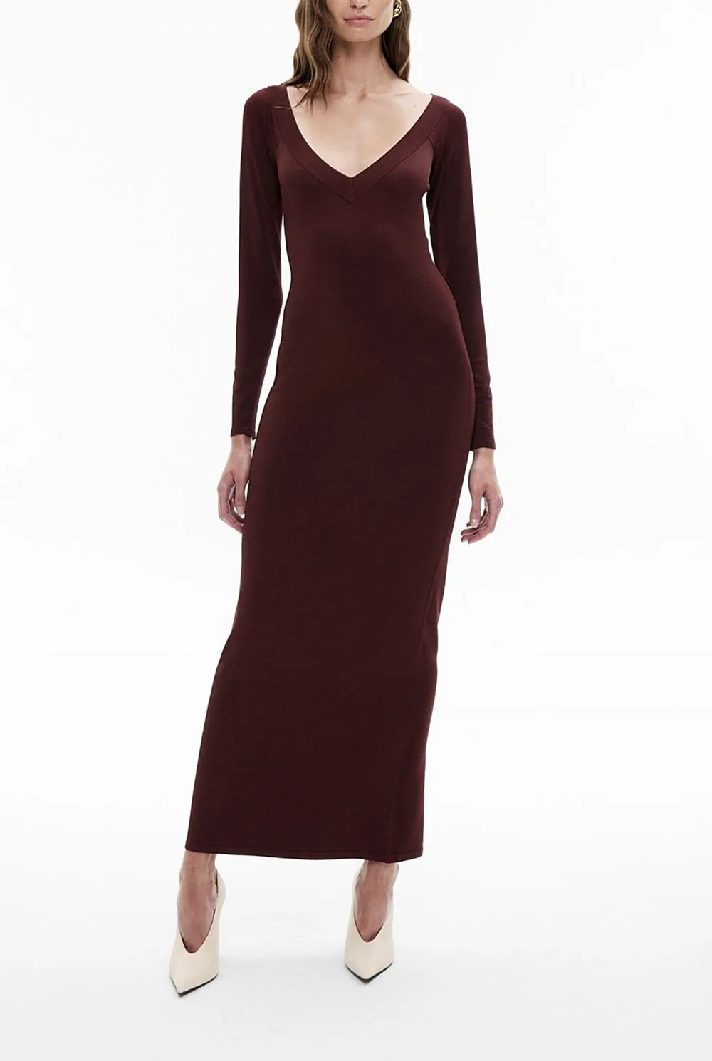 Loose Neck Knitted Figure-Hugging Dress