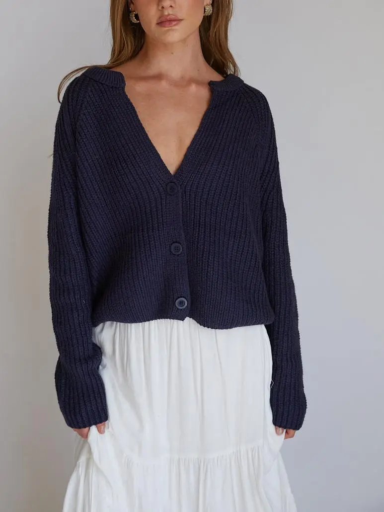 Chunky Knit Button Up Cardigan