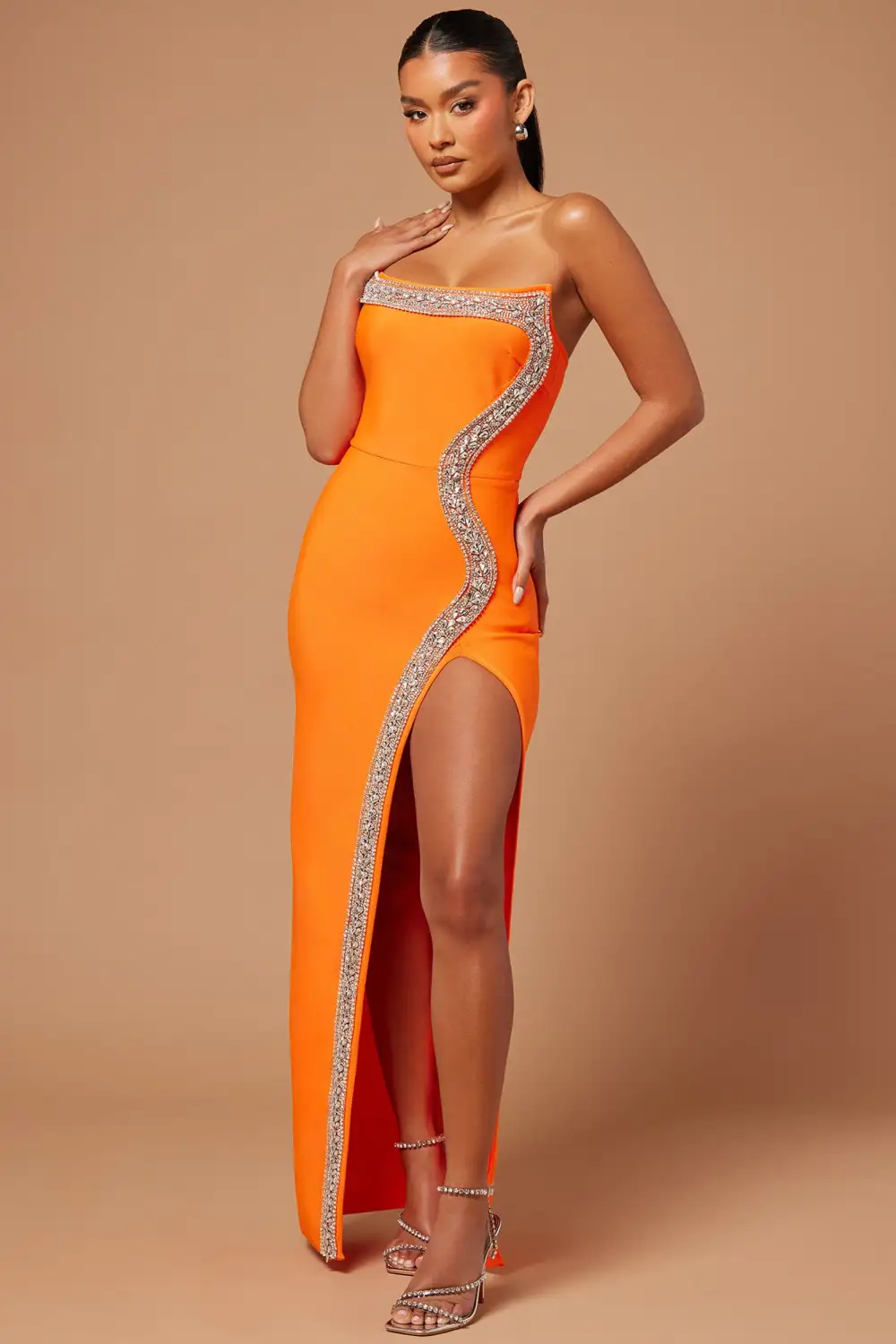 Amber Bandage Gown - Orange