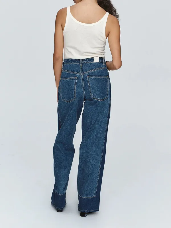Casual Style Wide Leg Jeans Indigo