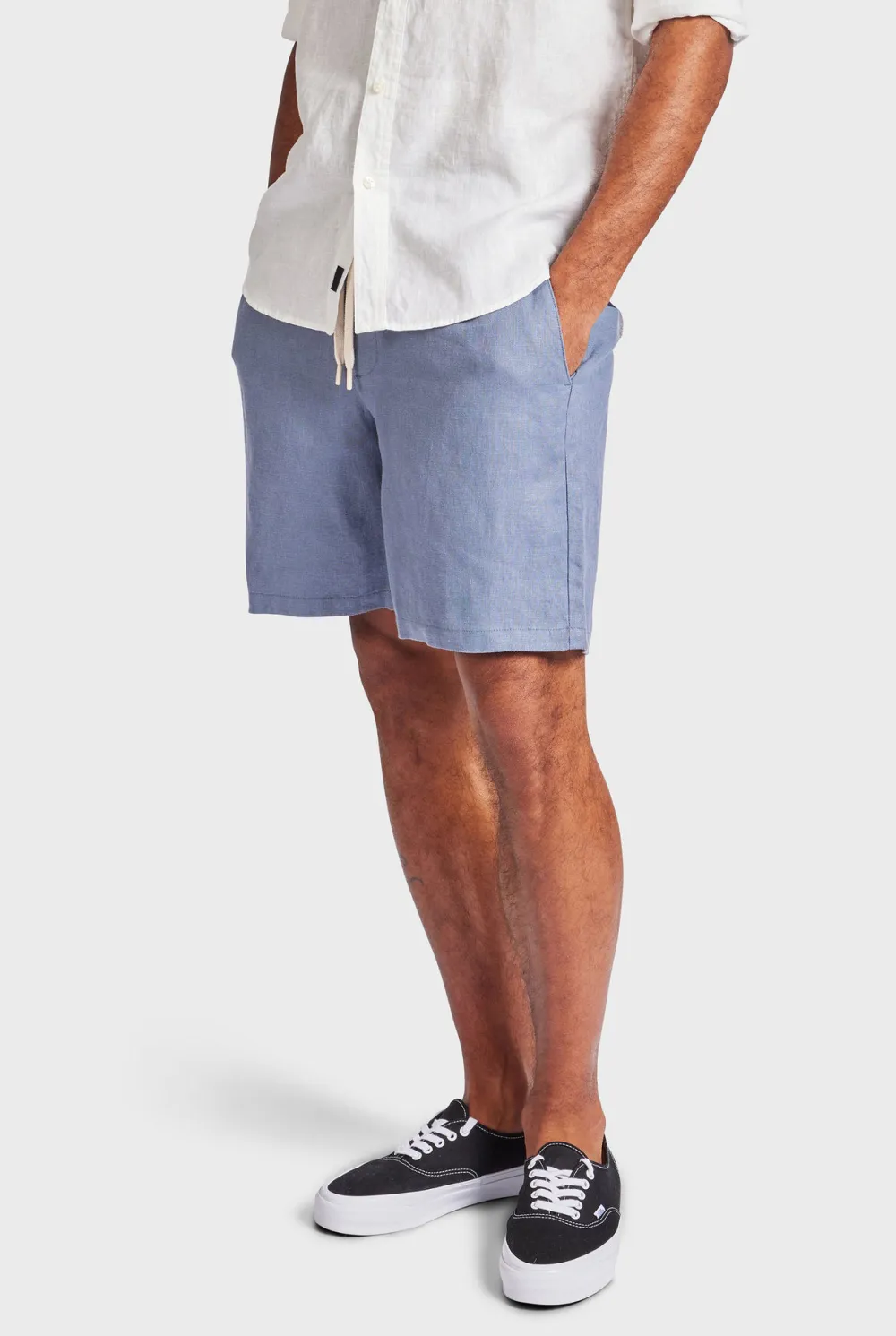 Jeff Linen Short-Ice grey