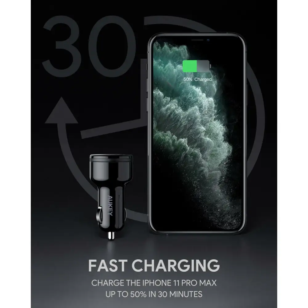 AUKEY CC-Y16 (Dual USB-A/USB-C) Car Charger - 36W