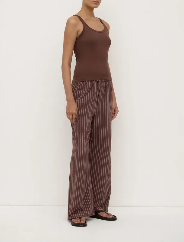 Espresso Ribbed Scoop-Neck  Vest