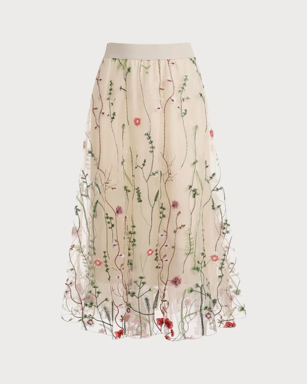 Featuring Floral Embroidery Skirt