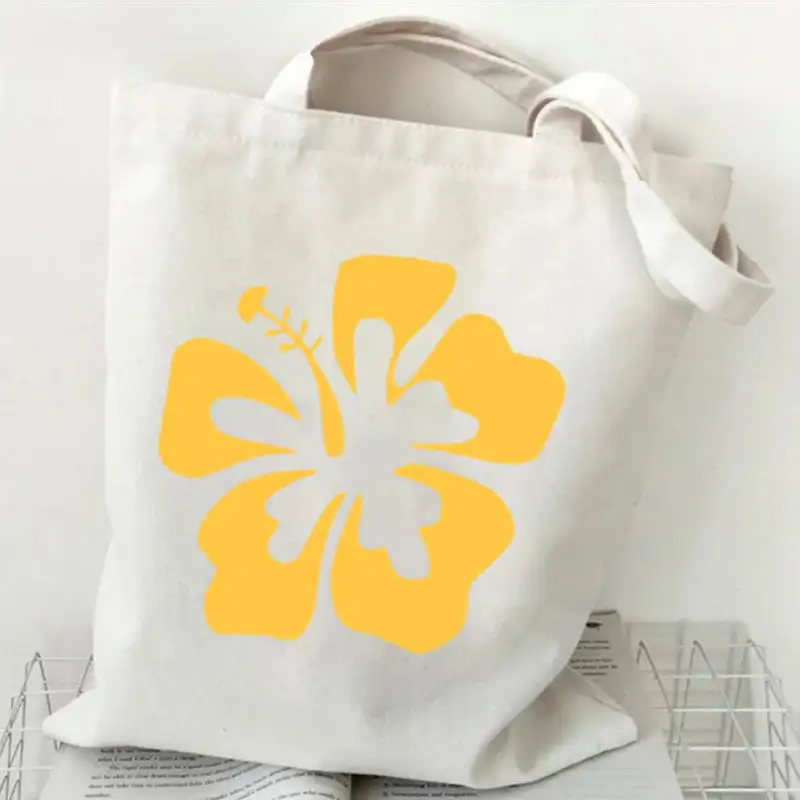 Groovy Retro Graphic Canvas Tote Bag