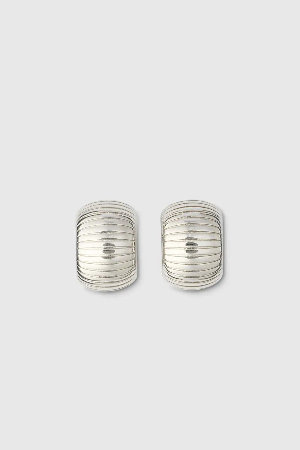 Geometric Silver Clip Earrings