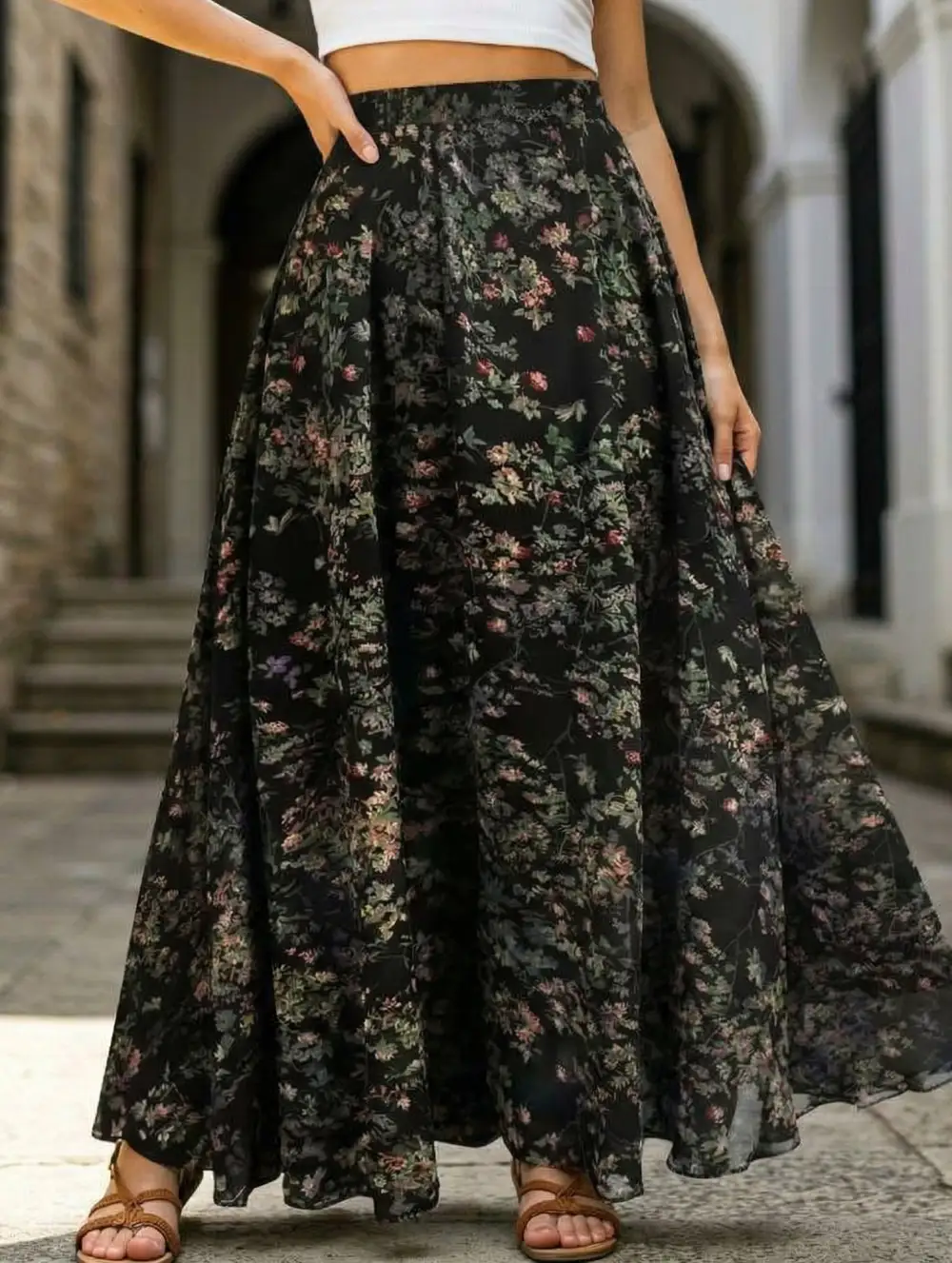 Everyday High Waist Midi Skirt