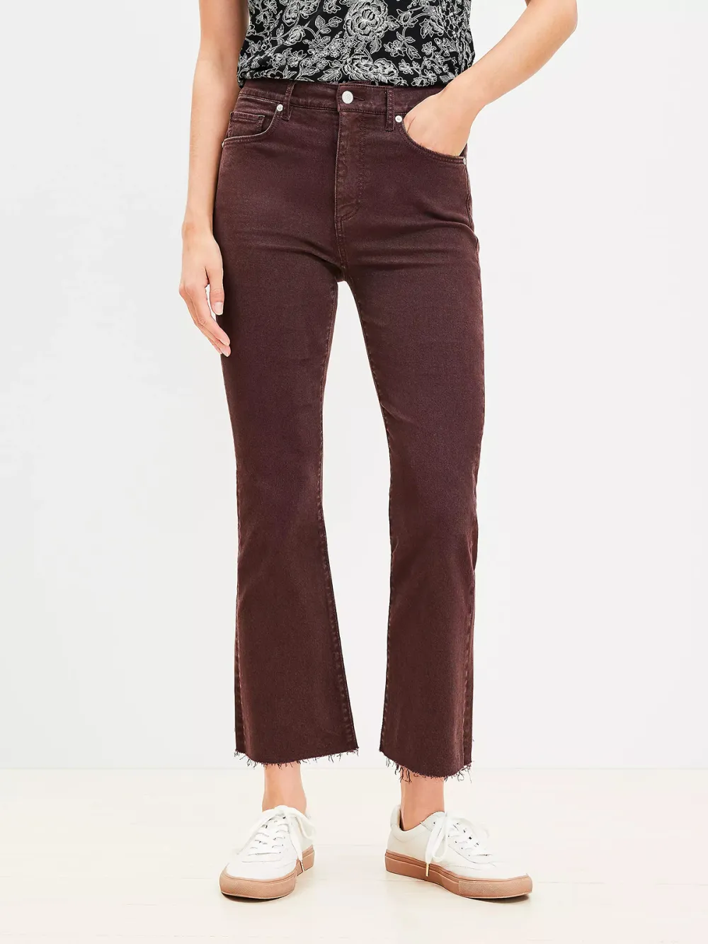 Fresh Cut High Rise Kick Crop Jeans In Plum Raisin