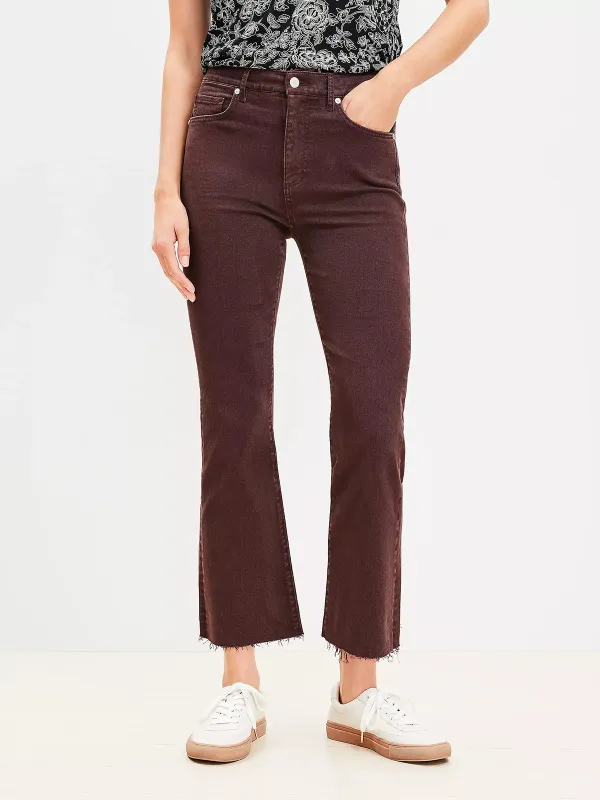 Fresh Cut High Rise Kick Crop Jeans In Plum Raisin