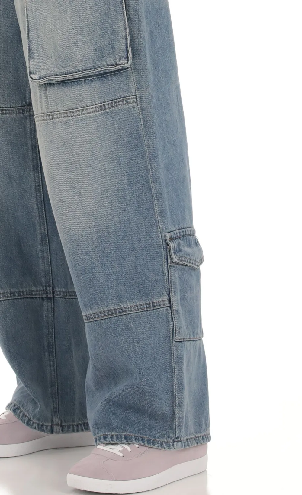 Baggy Cargo Jeans in Denim