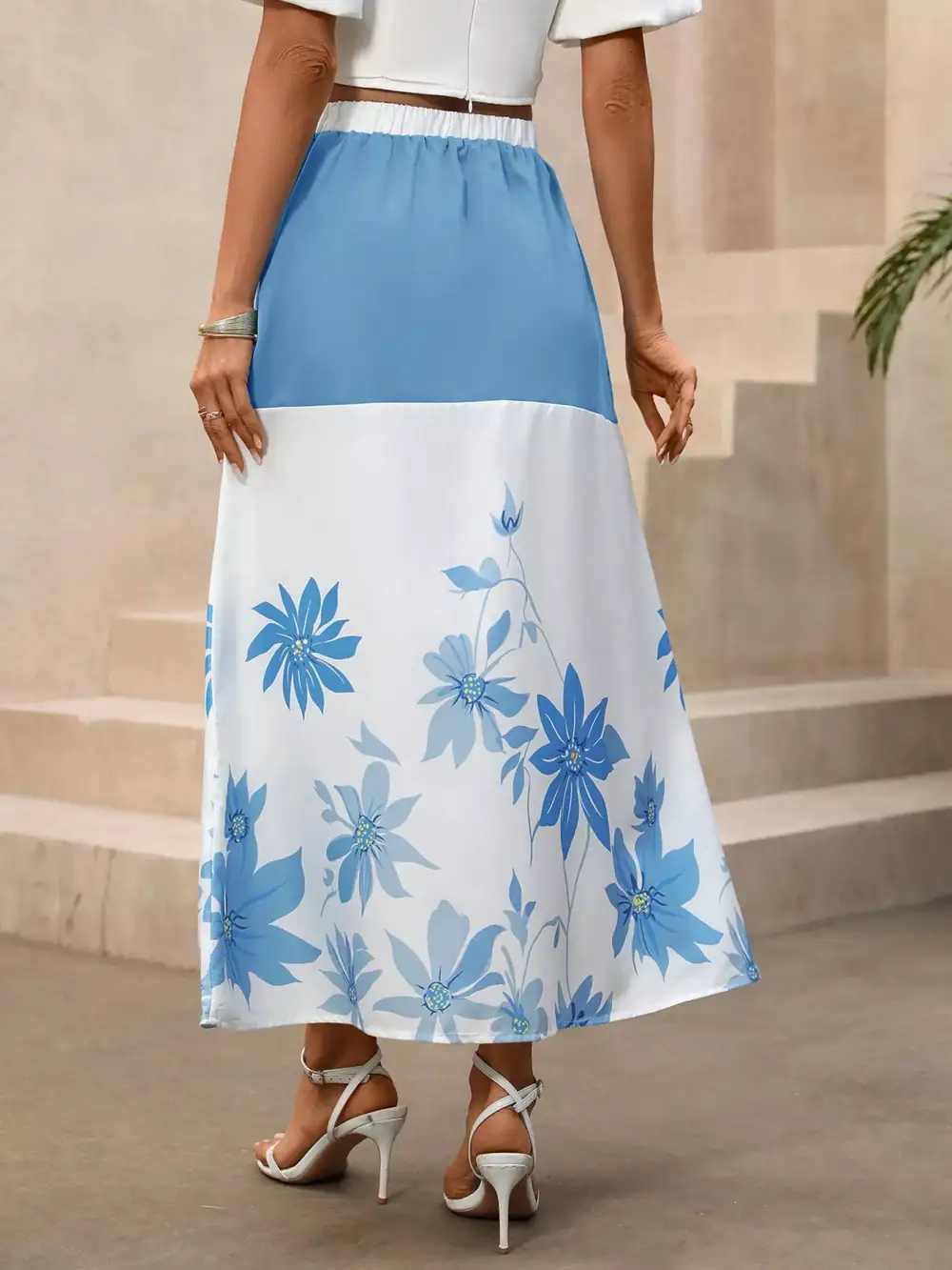 Flexible Printed Drawstring Skirt