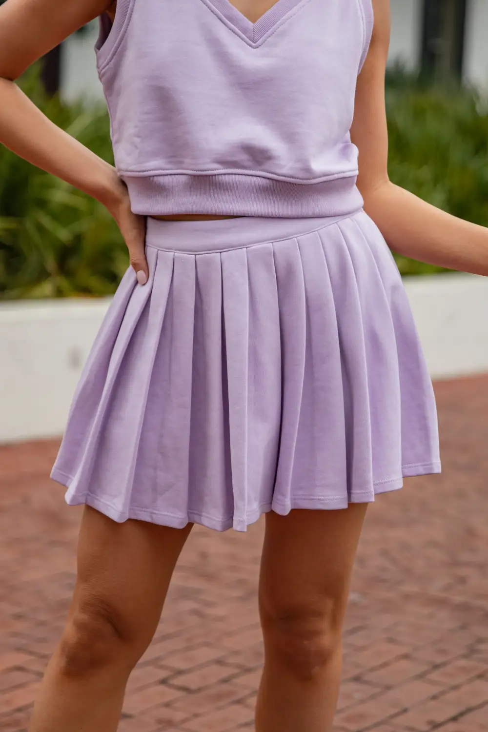 Mid Rise Tiered Knit Skort