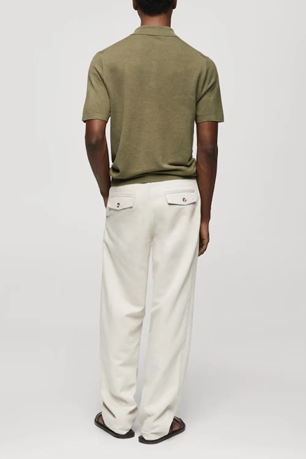 Buttoned Micro-Structure Knitted Polo Shirt