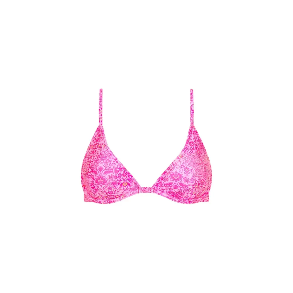 Yellow Underwire Triangle B-C Cup Bikini Top