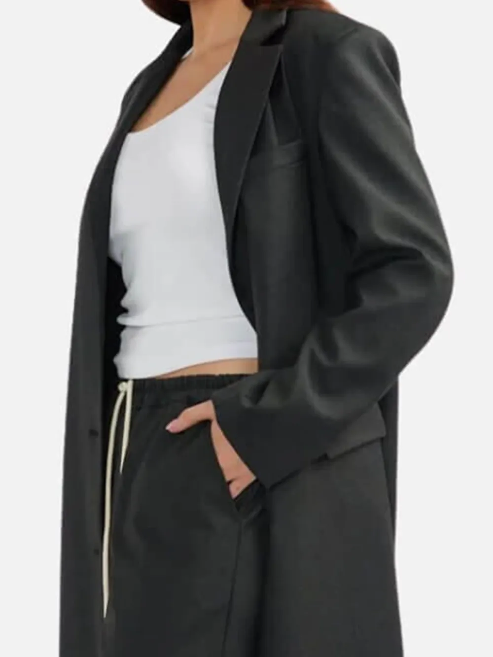 Button Front Long Coat