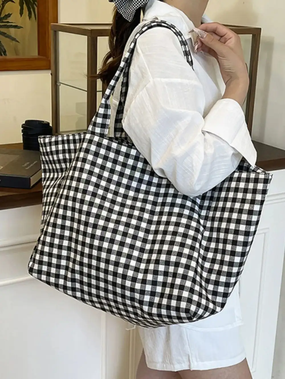 Everyday Plaid Tote Bag