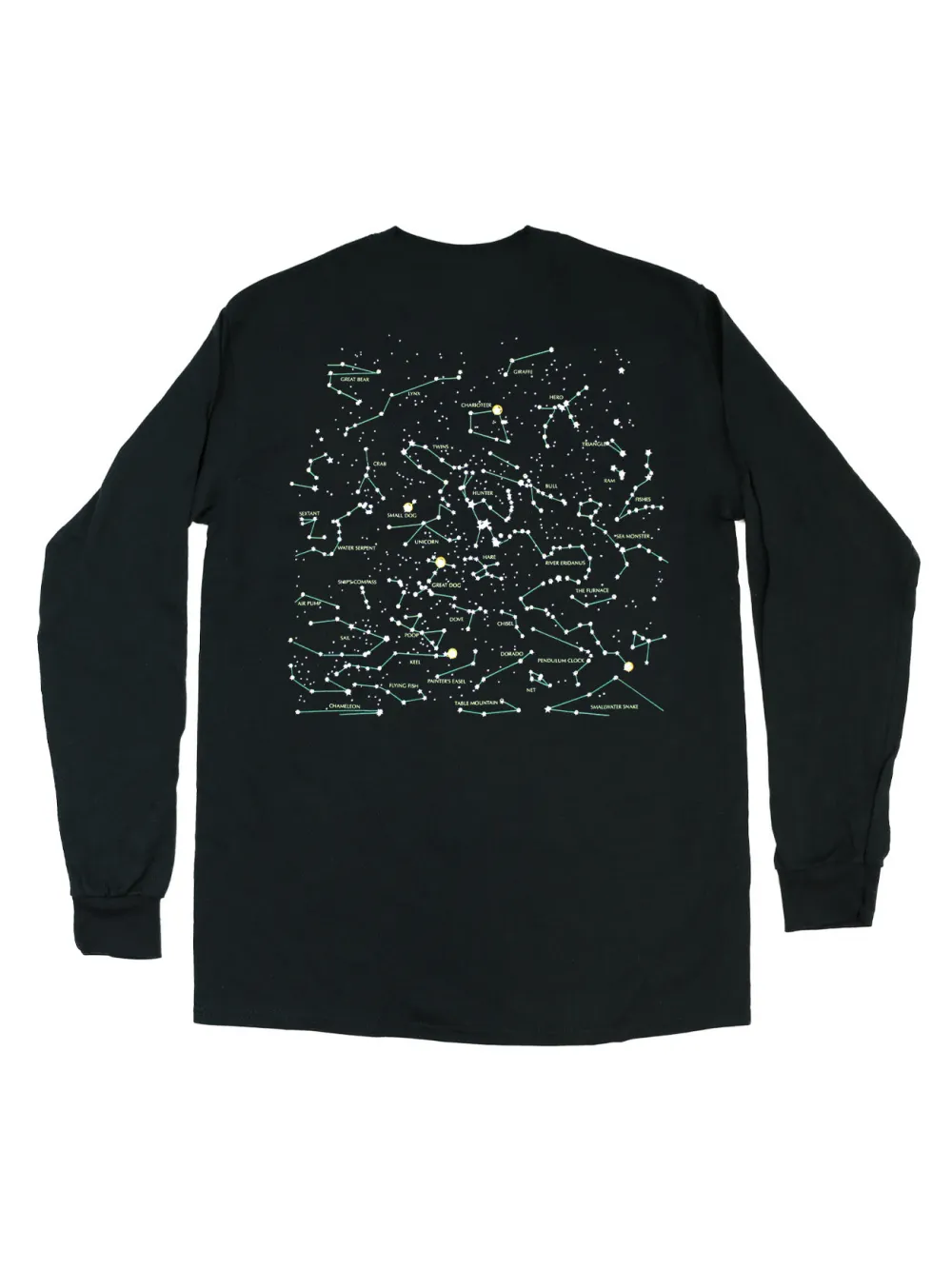 Constellations Printed Round Neck Long Sleeved T-Shirt