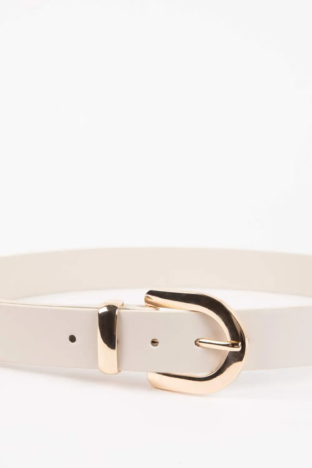 Casual Women's Beige Leather Belt