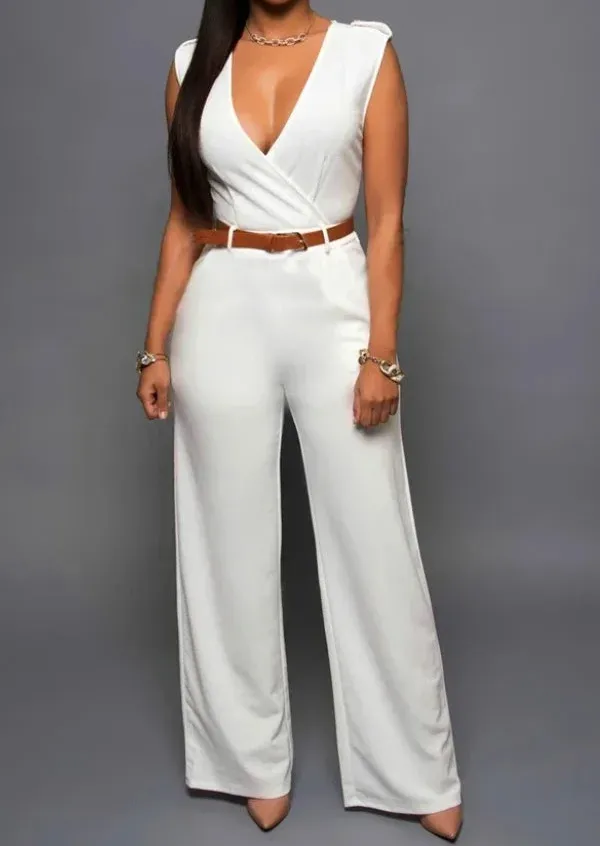 Minimalist Tailored V-Neck Jumpsuit