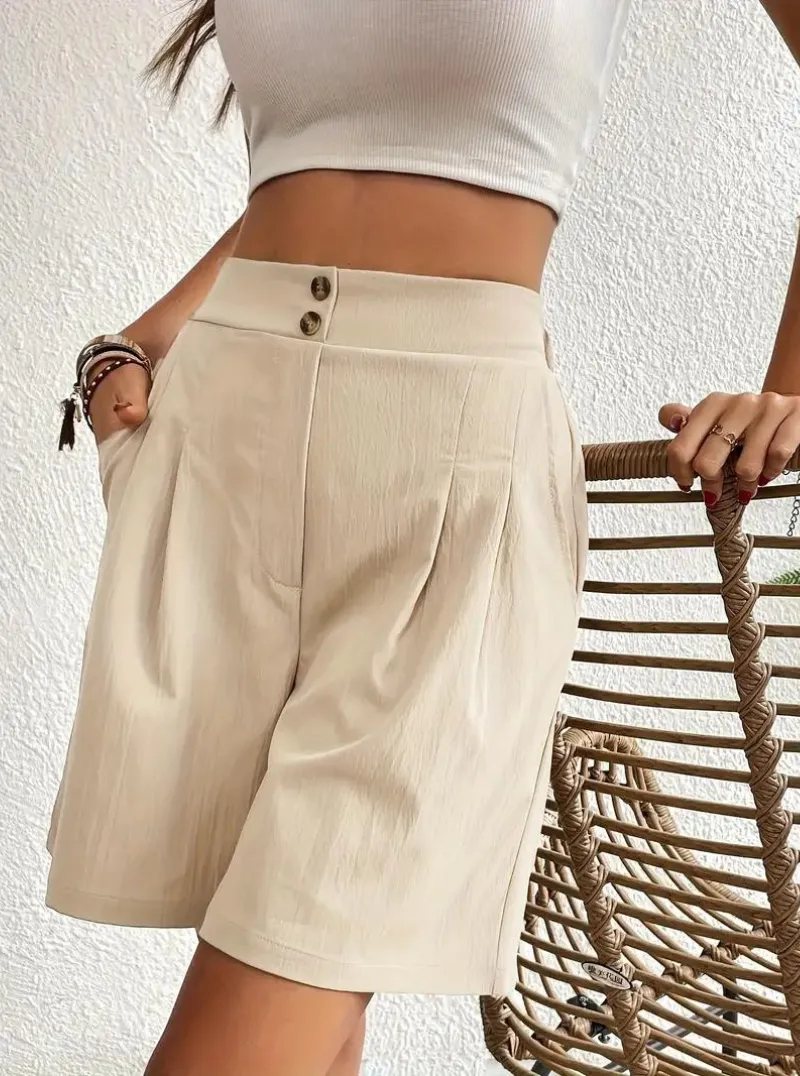 High Waisted Pleated Shorts