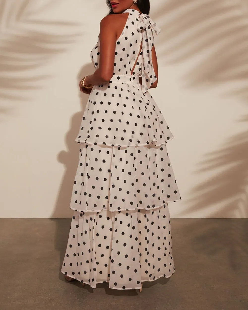 Polka Dot Tiered Maxi Dress