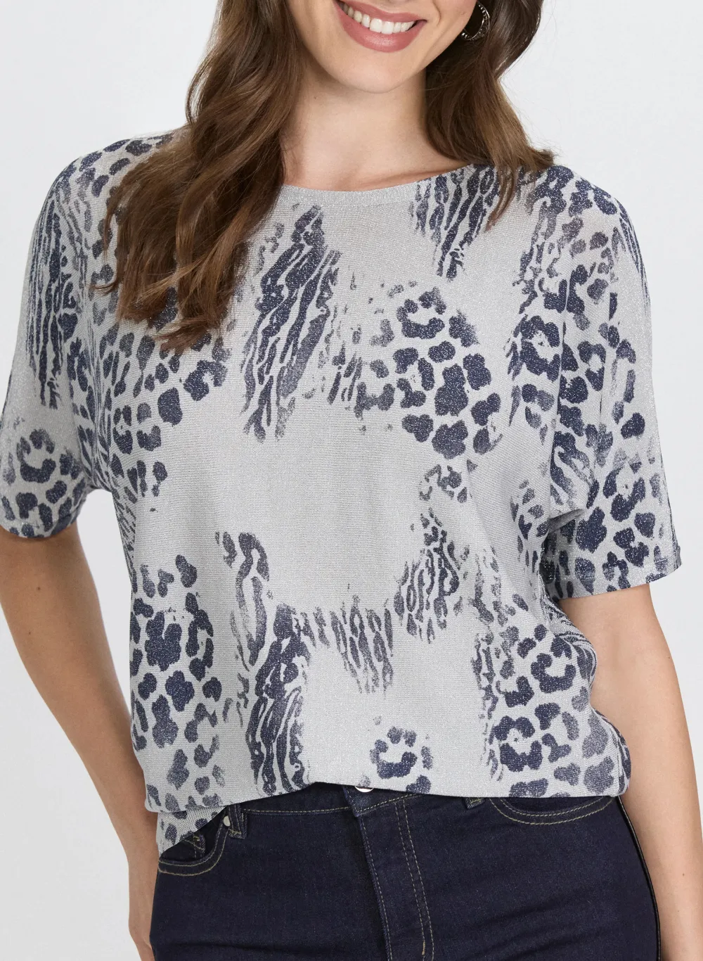 Sequined Leopard Print Top