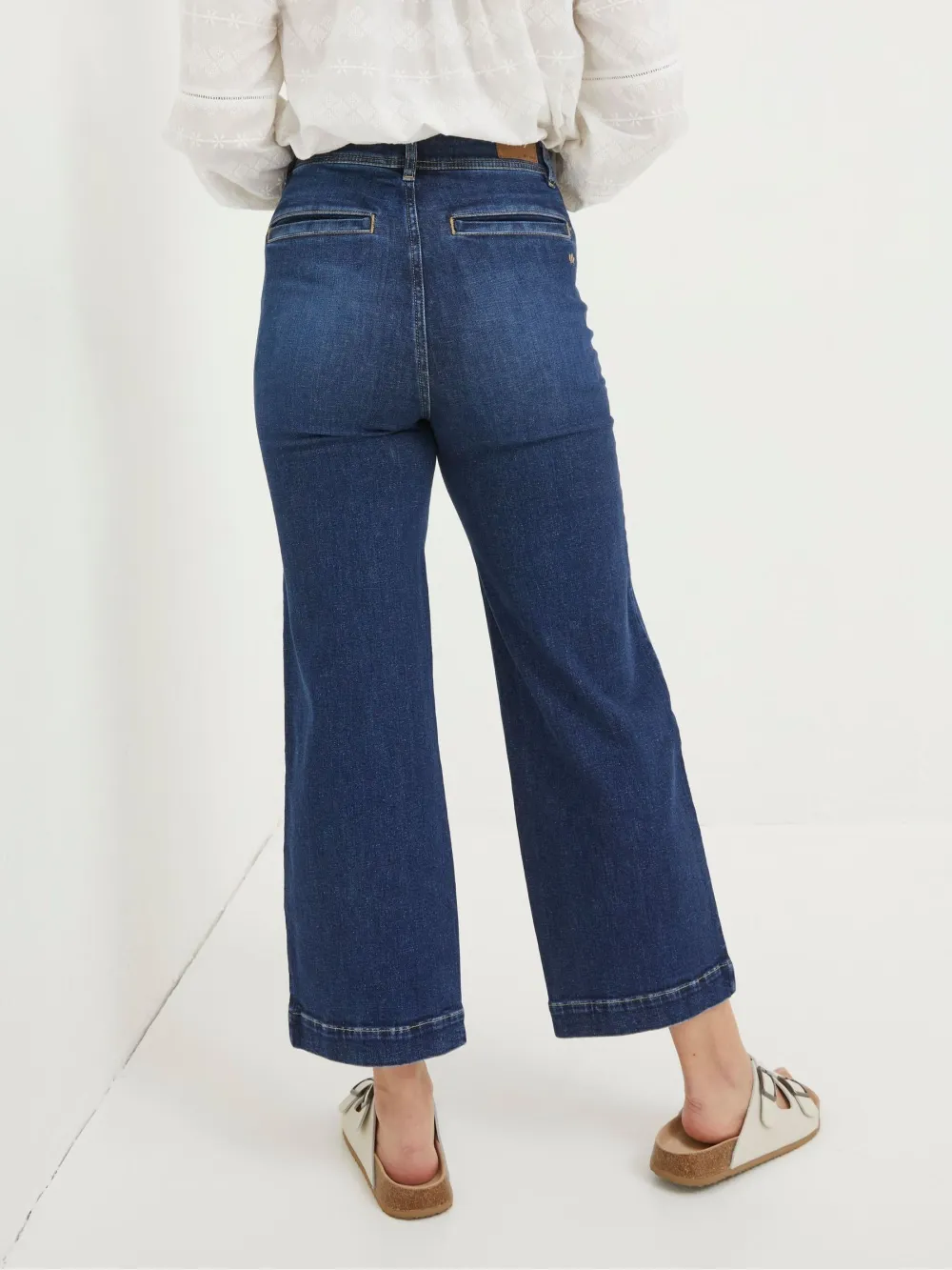 Keswick Blue Wide Leg Crop Jeans