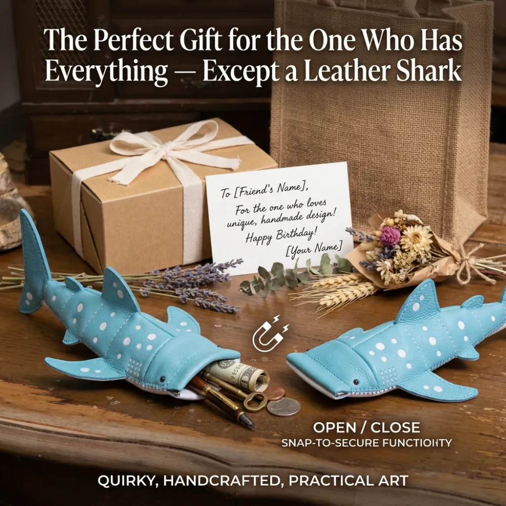 Cute Shark-Shaped Glasses Case Pencil Case Coin Purse
