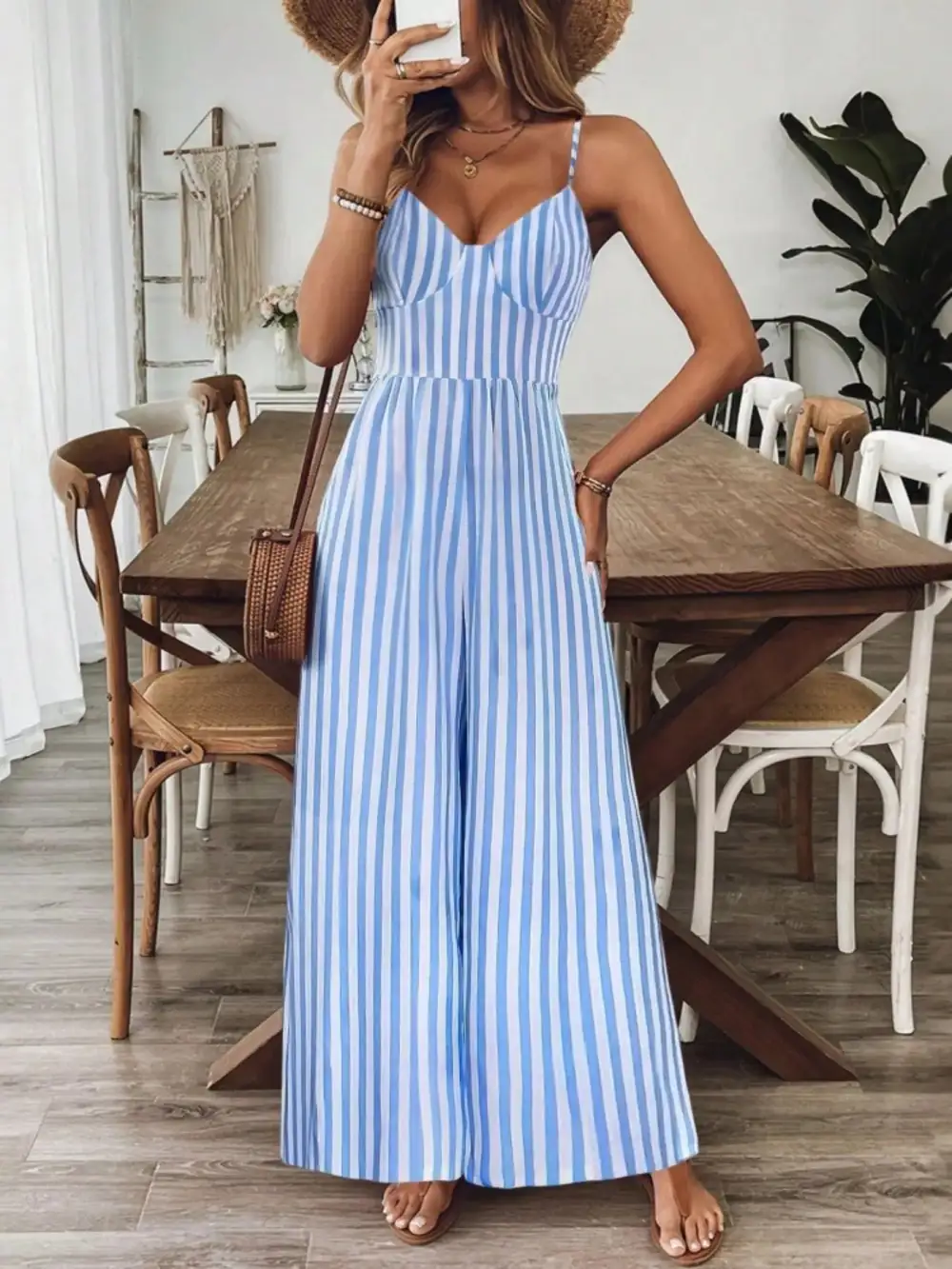 Wide Leg Spaghetti Jumpsuit