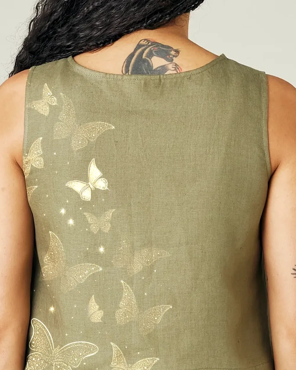 LIGHT KHAKI LINEN TOP