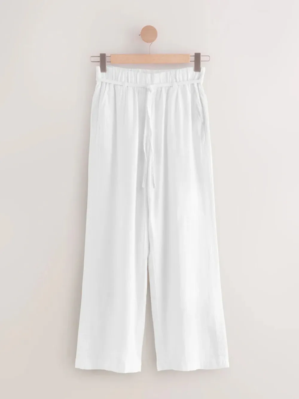 Wide Tie Waist Wide Leg Linen Blend Pants