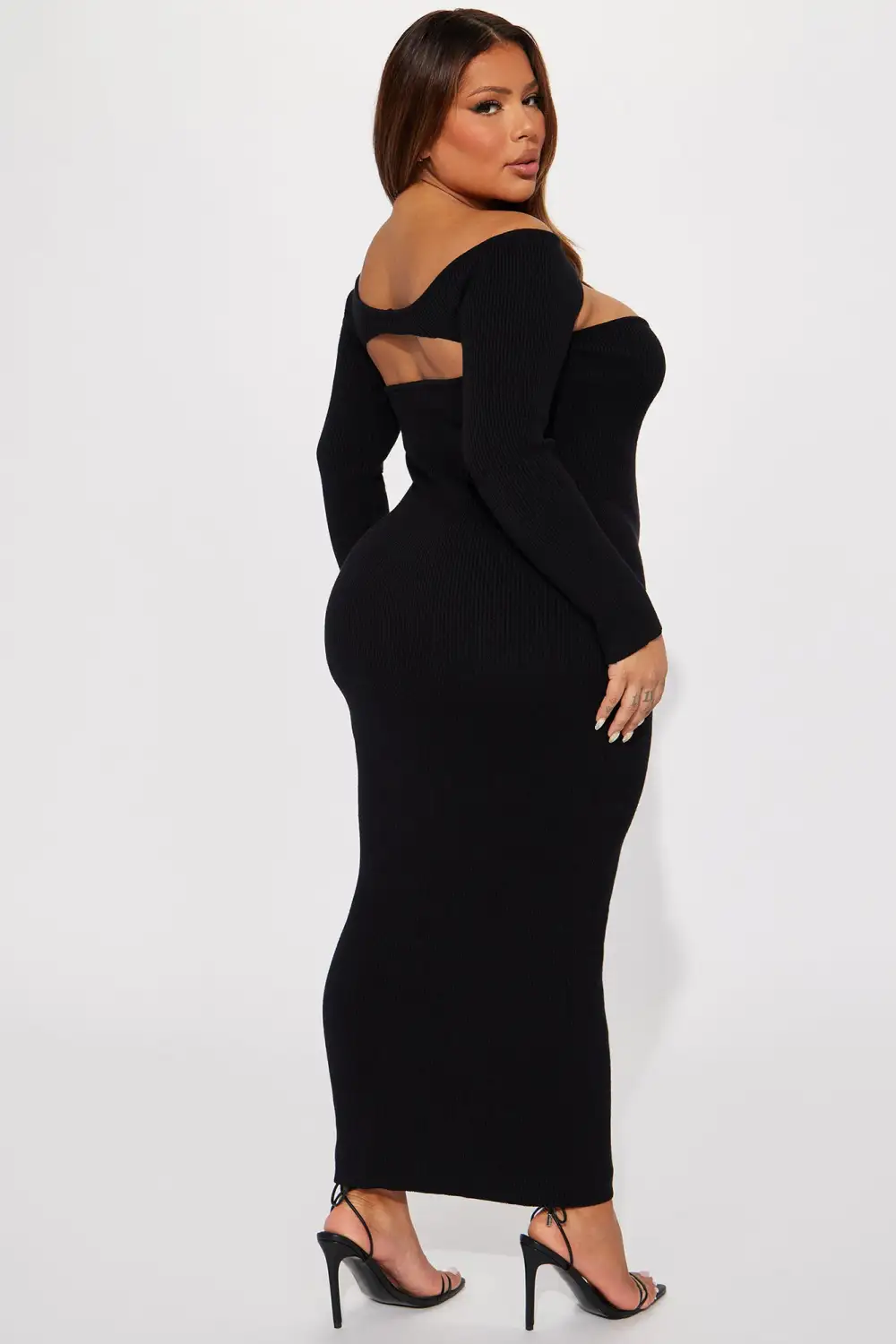 Aspen Sweater Maxi Dress - Black
