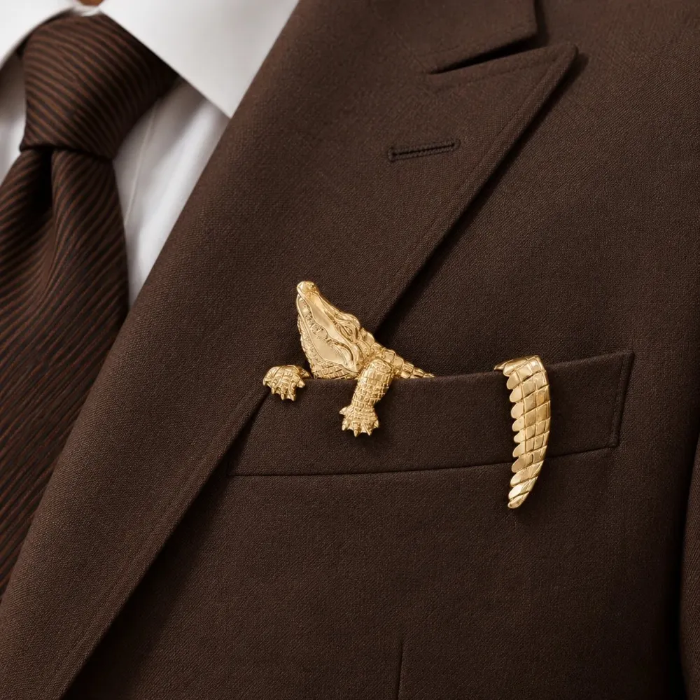 🌟 Luxury Sculpted Animal Brooch – Premium Statement Piece for Suits & Blazers